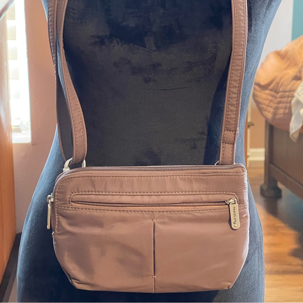 Brown Travelon Anti-Theft Classic Light Convertible Crossbody Purse